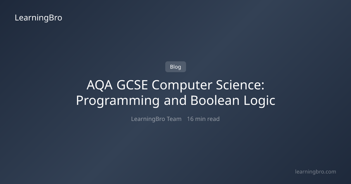 AQA GCSE Computer Science: Programming and Boolean Logic | LearningBro