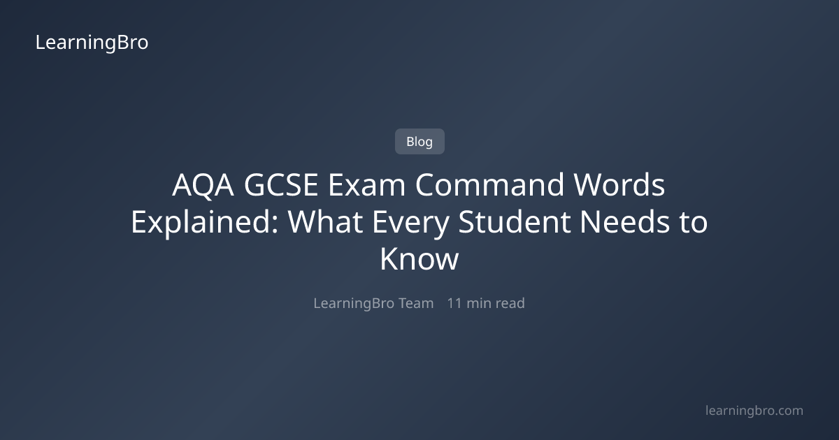 AQA GCSE Exam Command Words Explained: What Every Student Needs to Know ...