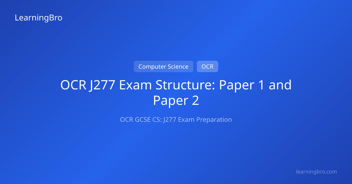 OCR J277 Exam Structure: Paper 1 and Paper 2 | OCR | LearningBro